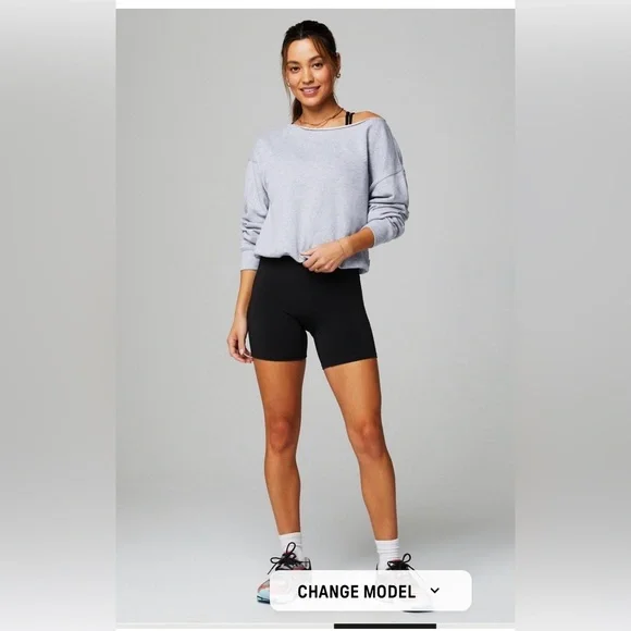 Grey Off-Shoulder Sweatshirt - Picture 3 of 5